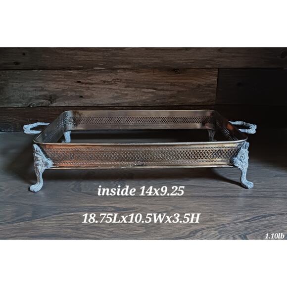 Vintage Silver Plate Footed Casserole Dish Stand - Picture 1 of 5